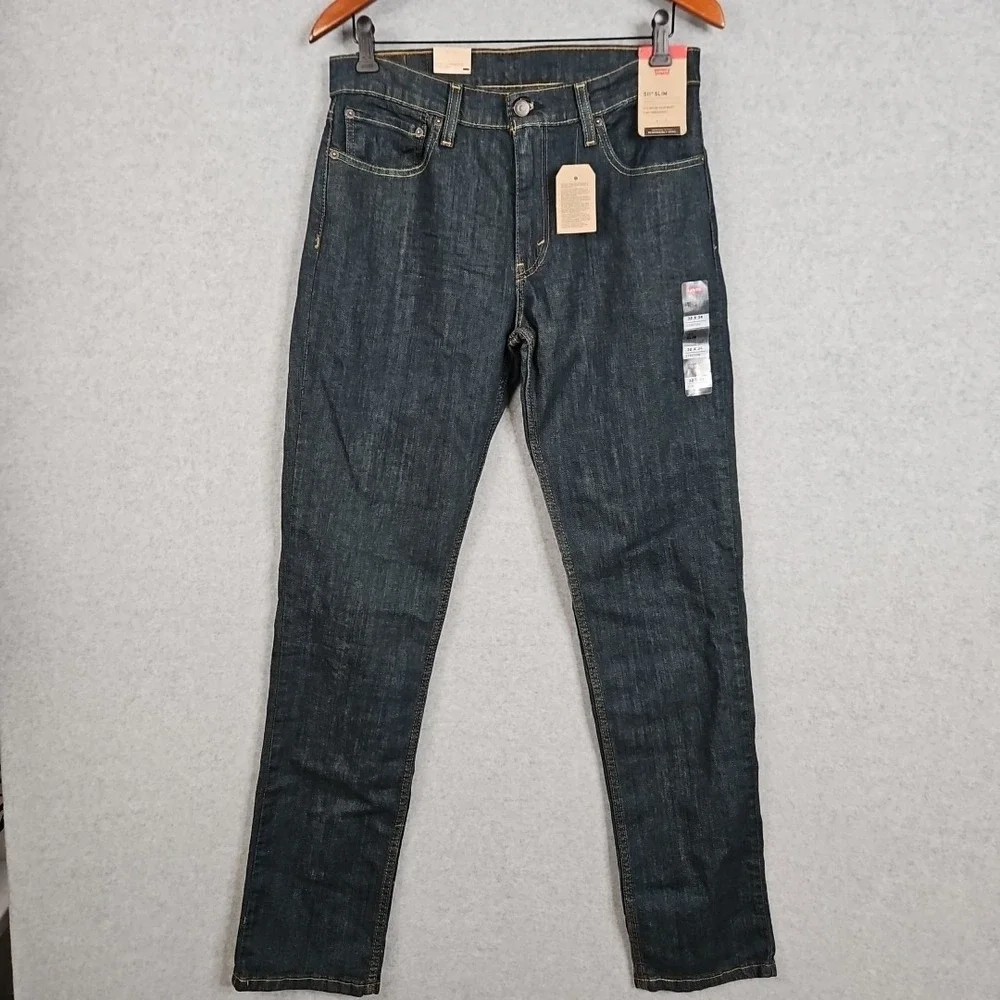 Levi's Men's 511 Slim Fit Stretch‎ Jeans Dark Blue 32W x 34L 45110408 New